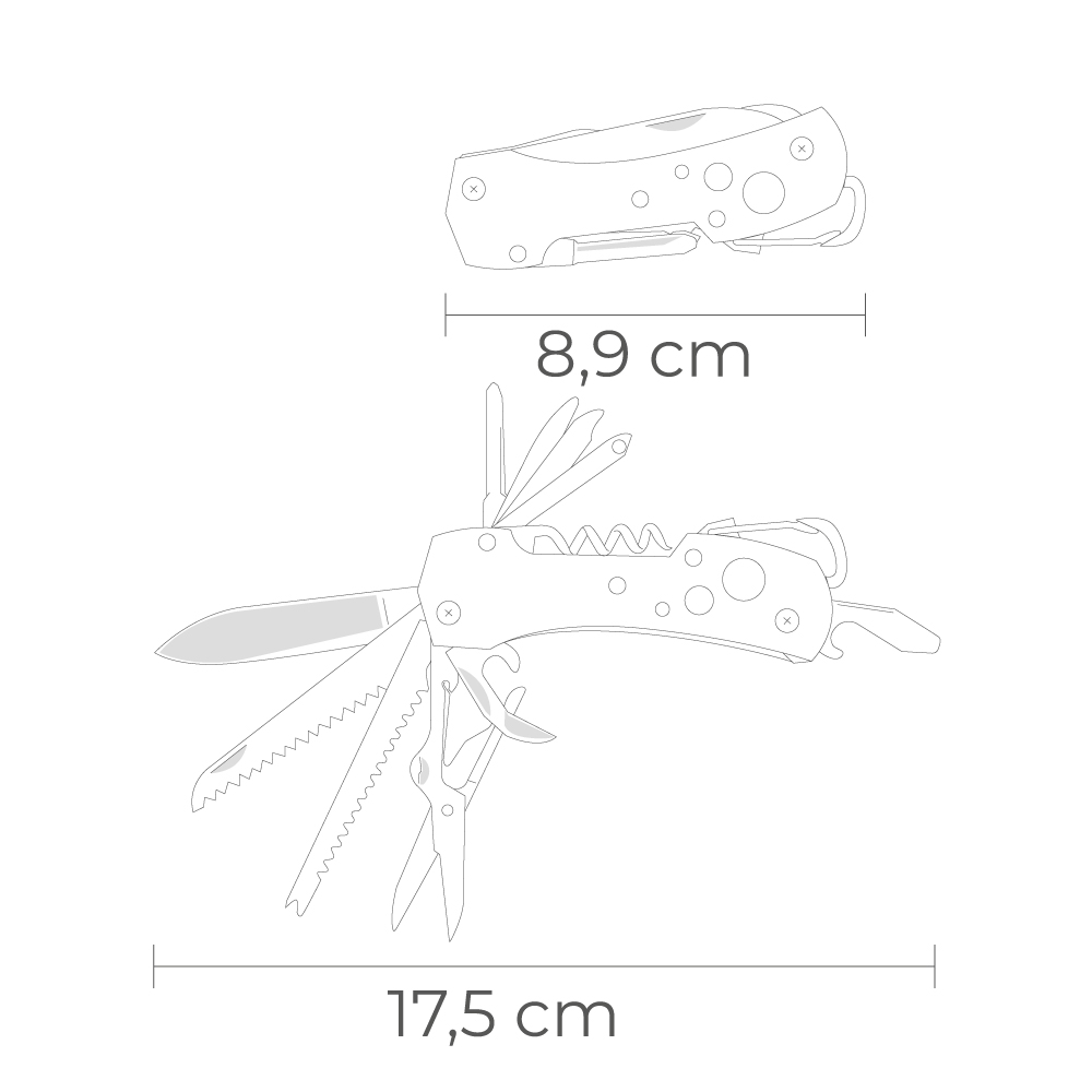 MULTIHERRAMIENTA CON MOSQUETÓN MODELO NEGRO, SERIE KILIMANJARO. EDM - Imagen 5