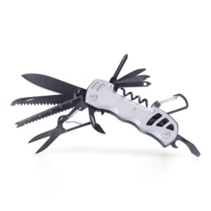 MULTIHERRAMIENTA CON MOSQUETÓN MODELO PLATEADO, SERIE K2. EDM