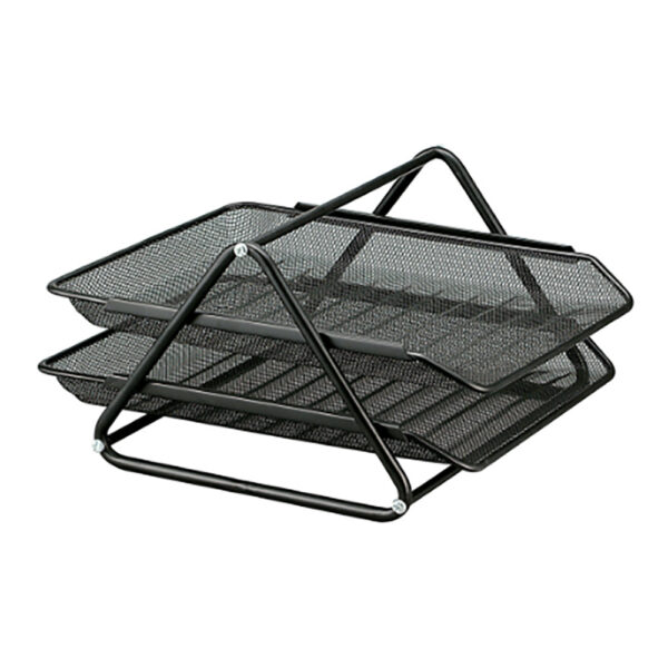 BANDEJA SOBREMESA METÁLICA Q-CONNECT REJILLA GXA100 NEGRA 2 BANDEJAS 30x35x18,5cm - Imagen 2