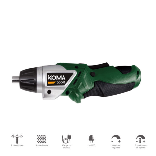 ATORNILLADOR A BATERIA REVERSIBLE 3,6V LITIO 1300mAh 17,5x14,8cm KOMA TOOLS