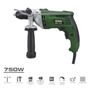 TALADRO PERCUTOR 750W 12x31,5x22cm KOMA TOOLS