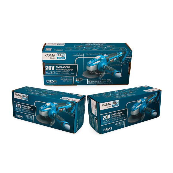 AMOLADORA 20V (SIN BATERÍA NI CARGADOR) Ø115mm 28,9x23,9cm KOMA TOOLS - Imagen 2