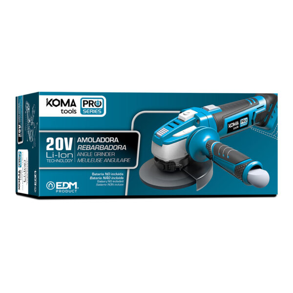 AMOLADORA 20V (SIN BATERÍA NI CARGADOR) Ø115mm 28,9x23,9cm KOMA TOOLS - Imagen 4