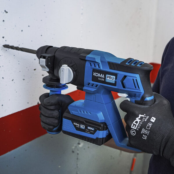 KIT MALETIN MARTILLO PERFORADOR 20V CON 1 BATERIA 4.0A. Y CARGADOR 08772 30x19.5cm KOMA TOOLS - Imagen 6