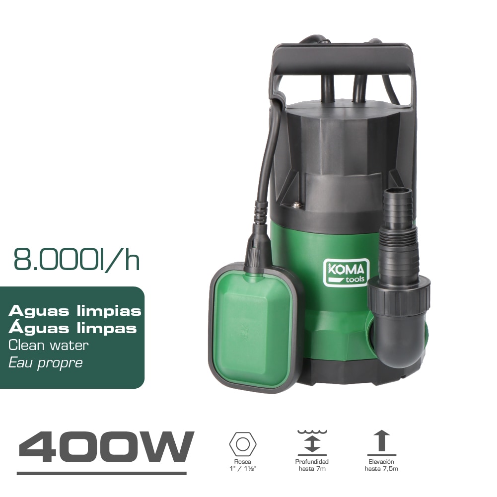BOMBA SUMERGIBLE AGUAS LIMPIAS 400W
