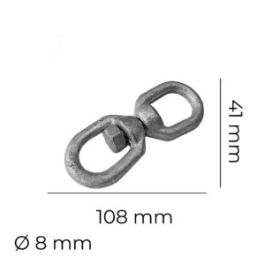 MOSQUETON GIRATORIO ZINCADO Ø8mm x 5cm EDM