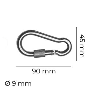 MOSQUETON BOMBERO ZINCADO CON SEGURO Ø9mm x 9cm EDM