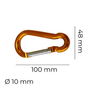 MOSQUETON ALUMINIO Ø10mm x 10cm COLORES SURTIDOS EDM