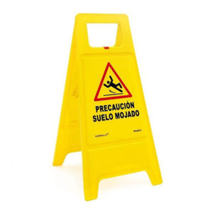 PANEL AMARILLO PRECAUCION SUELO MOJADO 62cm Al. NORMALUZ