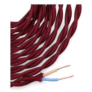 CABLE TEXTIL TRENZADO 2x0,75mm BURDEOS 5m