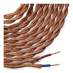 CABLE TEXTIL TRENZADO 2x0,75mm ORO 5m