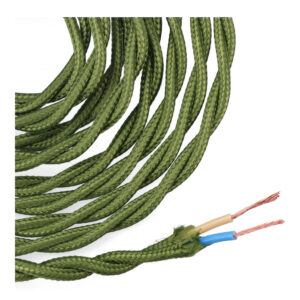 CABLE TEXTIL TRENZADO 2x0,75mm VERDE 5m