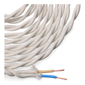 CABLE TEXTIL TRENZADO 2x0,75mm ALGODON 5m