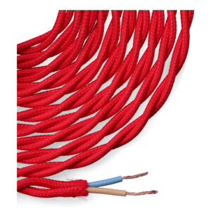 CABLE TEXTIL TRENZADO 2x0,75mm ROJO 5m