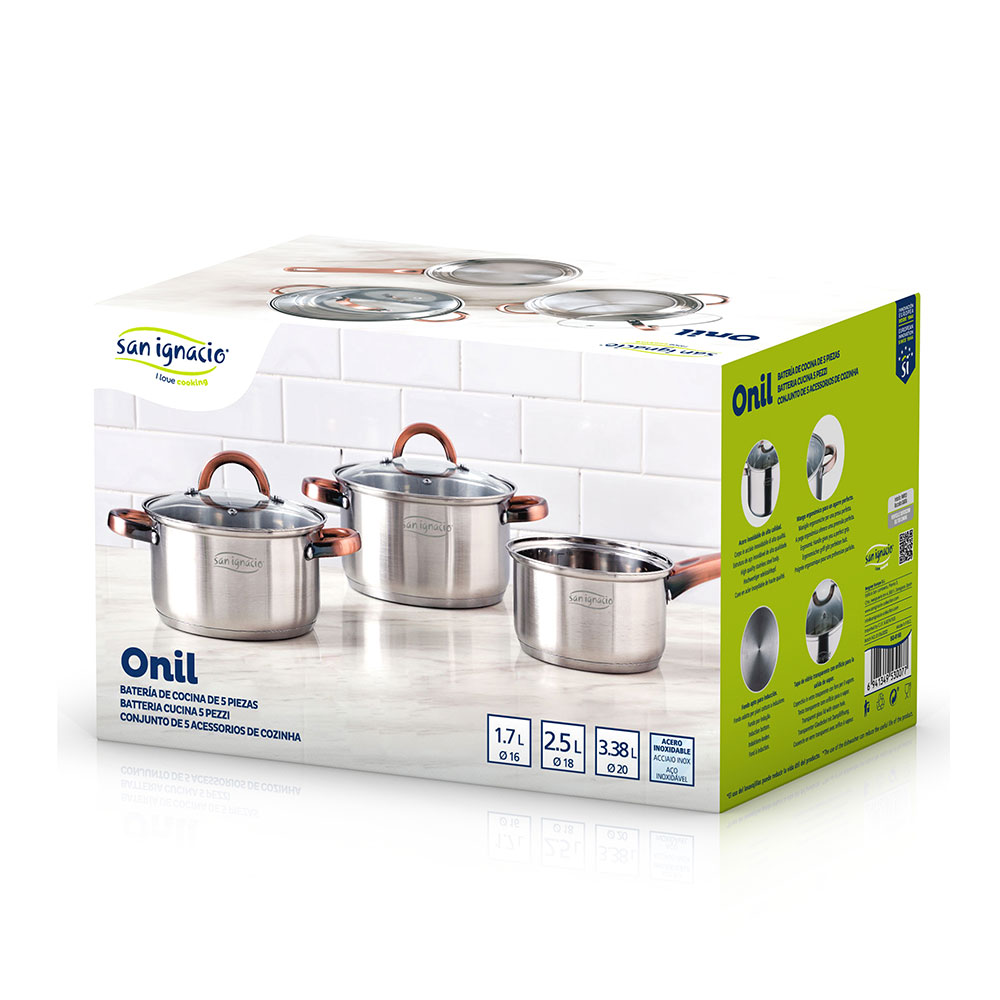 BATERIA 5 unid. ACERO INOXIDABLE IND ONIL SG8160 SAN IGNACIO