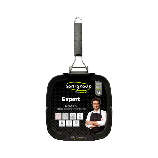 SARTEN ASADOR 24x24x3.7cm ALUMINIO PRENSADO IND EXPERT SG1101 SAN IGNACIO