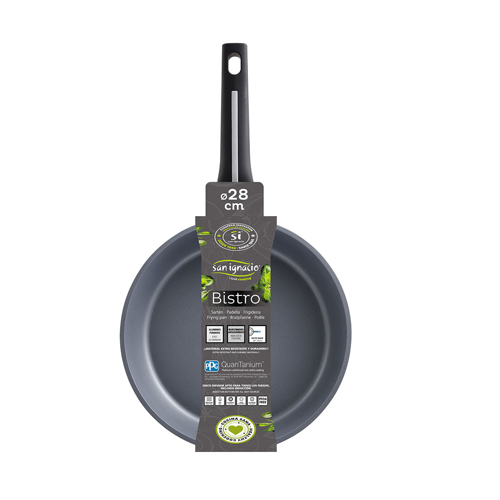 SARTEN Ø28x6.5cm ALUMINIO FUNDIDO IND BISTRO GREY SG6422 SAN IGNACIO