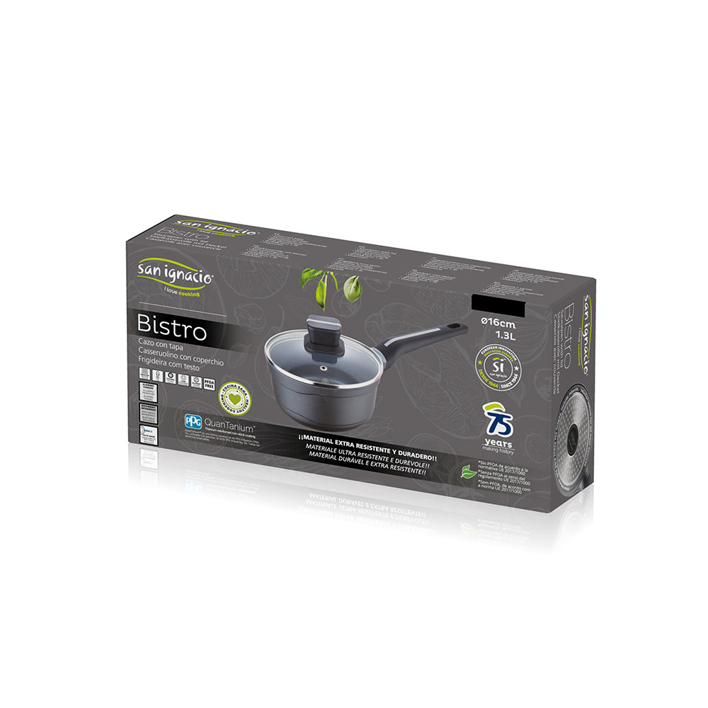 CAZO Ø16x8.0cm ALUMINIO FUNDIDO IND CON TAPA BISTRO GREY SG6424 SAN IGNACIO