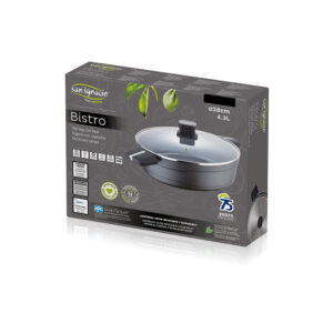 OLLA BAJA Ø28x8.0cm ALUMINIO FUNDIDO IND CON TAPA BISTRO GREY SG6427 SAN IGNACIO