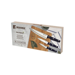 SET 3 unid.. CUCHILLOS DE ACERO INOXIDABLE PRO REECO BG41026DBL BERGNER