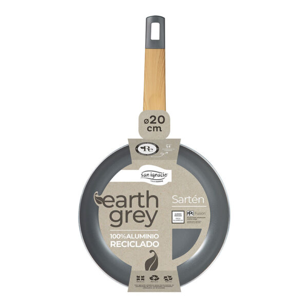 SARTEN 20 x 5,6 cm ALUMINIO PRENSADO IND EARTH GREY SG-6750 SAN IGNACIO - Imagen 4