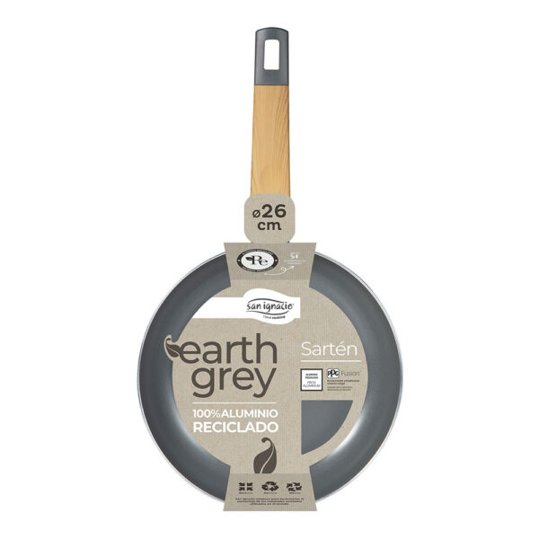 SARTEN 26 x 6,0 cm ALUMINIO PRENSADO IND EARTH GREY SG-6752 SAN IGNACIO - Imagen 4