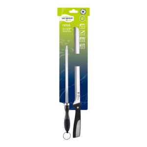 JUEGO DE 2 PIEZAS CUCHILLOS JAMONERO + CHAIRA ACERO INOX SG-4362 SAN IGNACIO