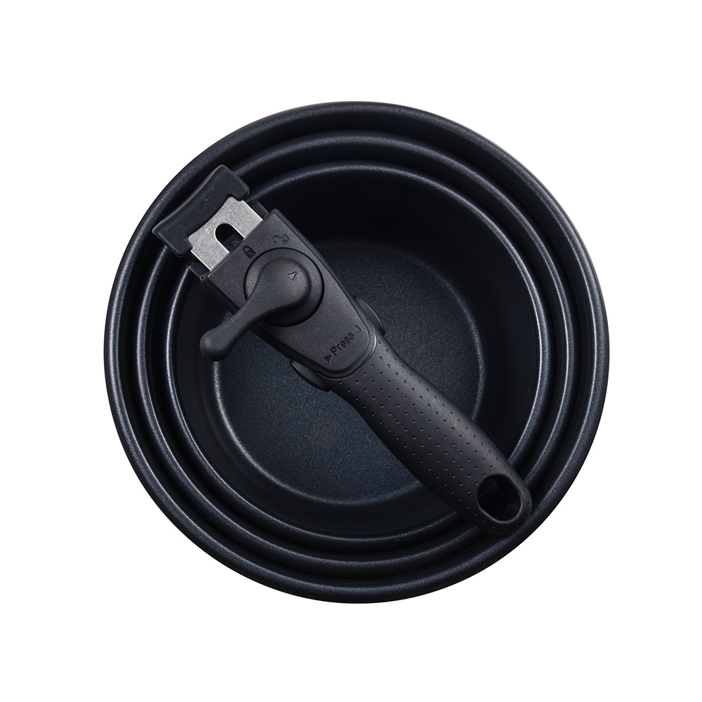 SET 3 CAZOS (Ø16x8cm/Ø18x9cm/Ø20x10cm) ACERO INOXIDABLE CLICK & COOK BERGNER - Imagen 2