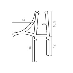 PERFIL PARA MAMPARA DE BAÑERA PF4 24x30mm TR 18527 MICEL