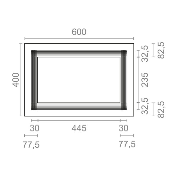 MARCO MICROONDAS MCR1 60x40cm INOX. 94508 MICEL