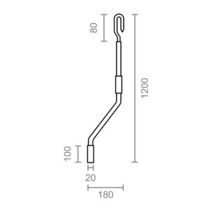 MANIVELA TOLDO BAJO TLD06 1200mm 10443 MICEL