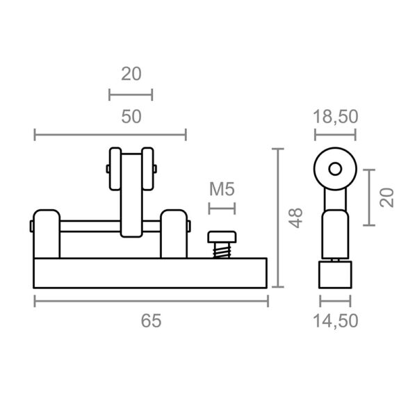 POLEA CORREDERA PERGOLA TLD21 20mm 92583 MICEL - Imagen 2