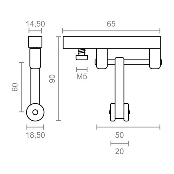 POLEA CORREDERA PERGOLA TLD21 60mm 92585 MICEL - Imagen 2