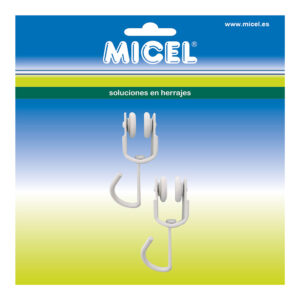 BLISTER DE 2  POLEAS RIEL CORTINA INTERIOR TLD18  92577 MICEL