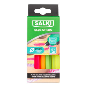 BARRAS DE COLA DECORACIÓN Y HOBBY Ø8x120mm FLÚOR MIX COLORES 20430106 BLISTER 20 unid. SALKI