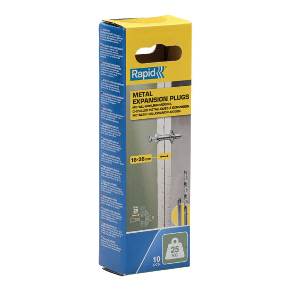 BLISTER 10 UNIDADES TACO DE EXPANSIÓN METÁLICO Ø8X46 TORNILLO M4X55 5001547 RAPID - Imagen 2