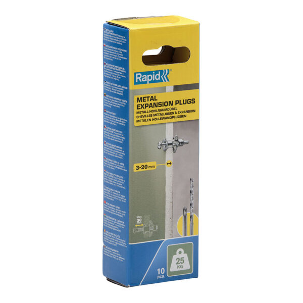 BLISTER 10 UNIDADES TACO DE EXPANSIÓN METÁLICO Ø8X46 TORNILLO M4X58 5001548 RAPID - Imagen 2