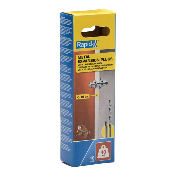 BLISTER 10 UNIDADES TACO DE EXPANSIÓN METÁLICO Ø11X37 TORNILLO M5X48 5001549 RAPID - Imagen 2
