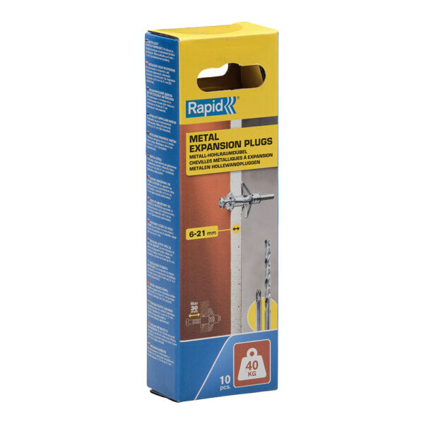 BLISTER 10 UNIDADES TACO DE EXPANSIÓN METÁLICO Ø11X52 TORNILLO M5X63 5001550 RAPID - Imagen 2