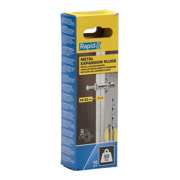 BLISTER 10 UNIDADES TACO DE EXPANSIÓN METÁLICO Ø13X65 TORNILLO M6X75 5001554 RAPID - Imagen 2