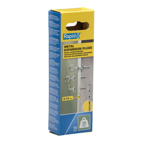 BLISTER 12 UNIDADES TACO DE EXPANSIÓN METÁLICO Ø8X32 TORNILLO Ø4 5001556 RAPID - Imagen 2