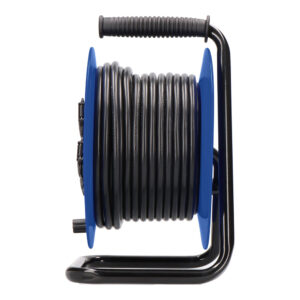 ENROLLACABLES PROFESIONAL CON PROTECTOR TERMICO Ø3x2,5mm 25m 4 TOMAS CON TAPA 3000W 230V EDM