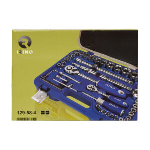 JUEGO CARRACA 1/2" 1/4", VASOS HEXAGONALES 1/2" (8-32mm) Y 1/4" (4-13mm), 58 PIEZAS 129-58-4