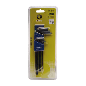 JUEGO PETACA 9 LLAVES HEXAGONALES PAVONADAS LARGAS CON BOLA 1,5-10mm 48-9-H