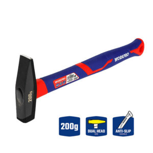 MARTILLO DE MAQUINISTA DE 200g CON MANGO DE FIBRA DE VIDRIO. WORKPRO
