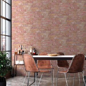ROLLO PAPEL PINTADO ALTA CALIDAD LADRILLO ROJO 0,53x10m 2603-6 ICH