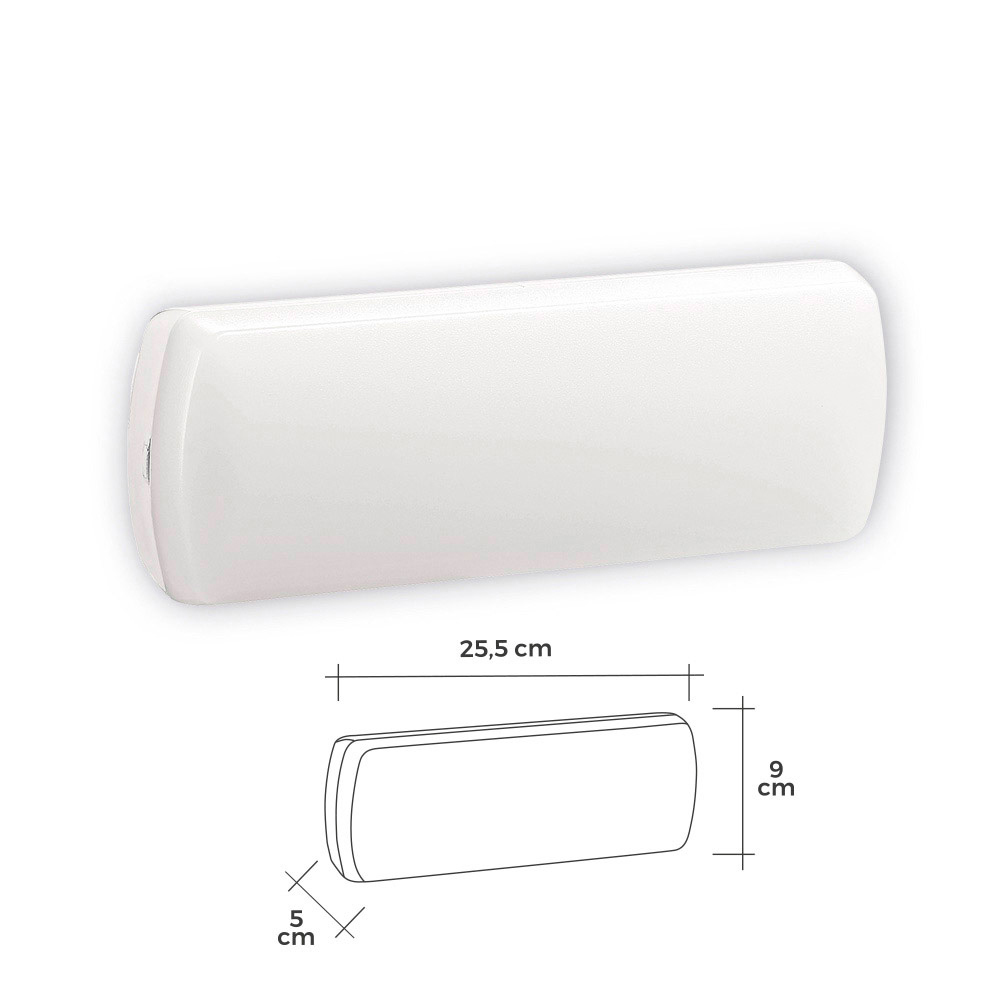 APLIQUE EMERGENCIA LED 150lm 3W 6 LEDS 0,5W 25,5x9x5cm EDM