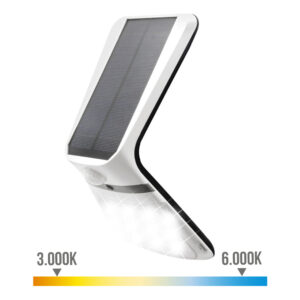 APLIQUE SOLAR 3,5W 430lm RECARGABLE SENSOR PRESENCIA (2-8m) COLOR BLANCO 10,5x13cm EDM