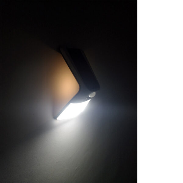 APLIQUE SOLAR 3,5W 430lm RECARGABLE SENSOR PRESENCIA (2-8m) COLOR BLANCO 10,5x13cm EDM - Imagen 4