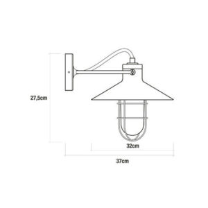 APLIQUE DE PARED METALICO VINTAGE E27 60W COLOR NEGRO Ø32x37x27,5cm EDM